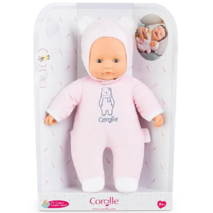 Corolle - Mon Doudou Corolle - Pti'Coeur Ours Rose - 30 cm - Pour Enfant de 9 mois et plus-1