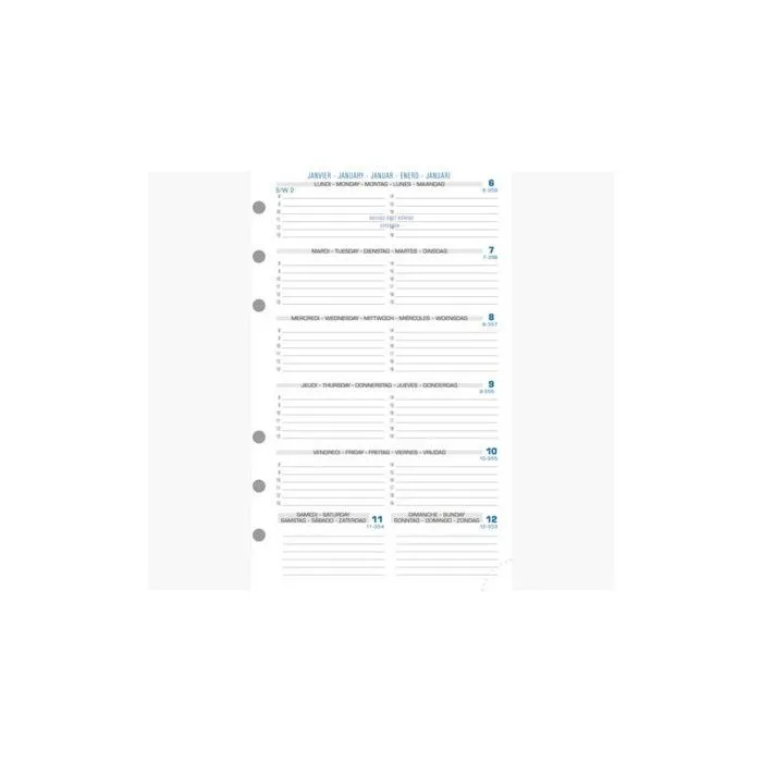 Recharge Semainier - EXACOMPTA - Exatime 17 - 10,5x17,2 cm - 1 semaine par page - Imprim'Vert®-3