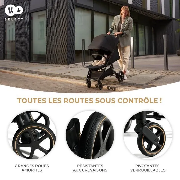 Poussette canne jusqu'à 27 kg - KINDERKRAFT MITZY - Pliage d'une seule main - Grandes roues amorties sans gonflage - Vert-1