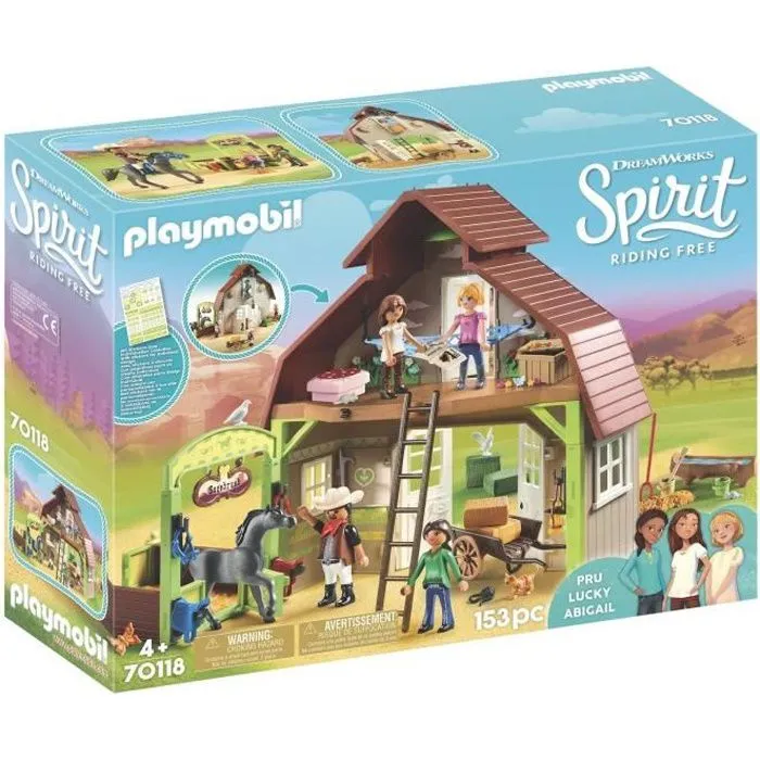 PLAYMOBIL - Grange avec Lucky, Apo et Abigaëlle - 153 pièces - Mixte - A partir de 4 ans-0