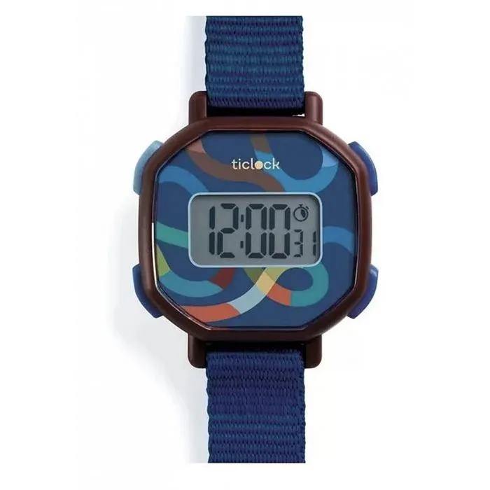 Montre digitale - Djeco - Blue Volute - Affichage digital - Chronomètre - Rétroéclairage-0