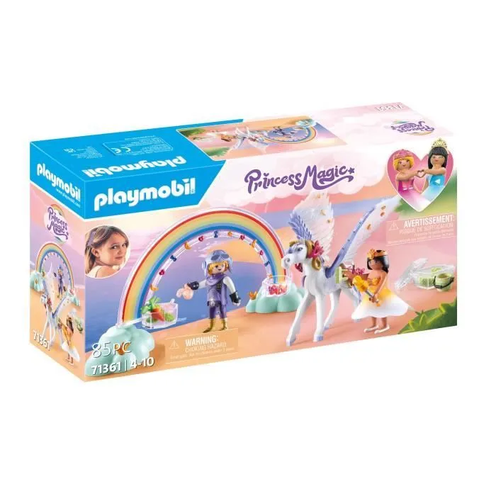 PLAYMOBIL 71361 Cheval ailé à décorer avec princesse, Princess Magic, chevalier et arc-en-ciel, Dès 4 ans-0
