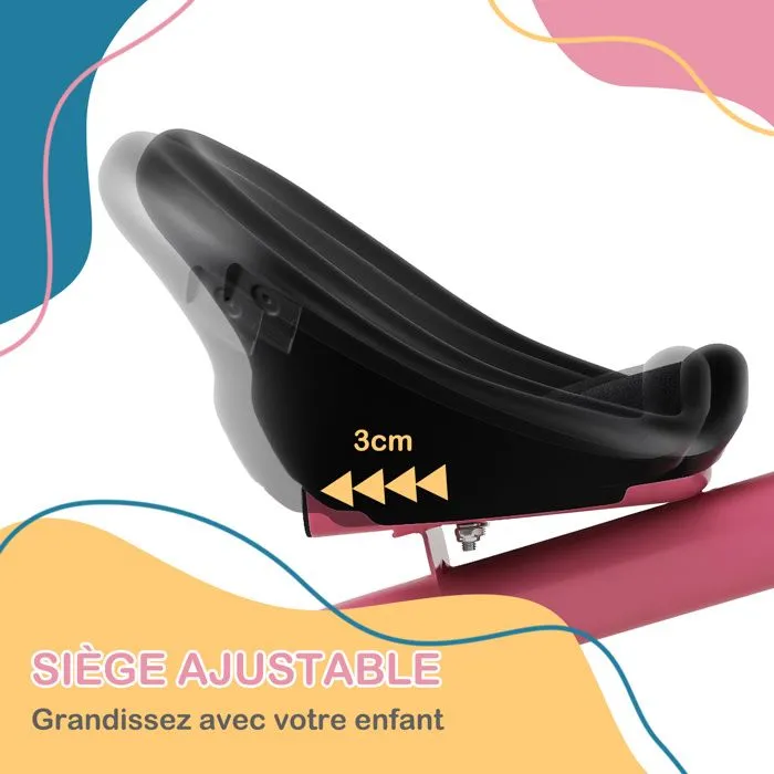 COSTWAY Tricycle pour Enfant avec Pédale, Siège Réglable, Paniers de Rangement, Fer Carbone Robuste, 4 Roues EVA, 1,5 à 5 Ans, Rose-4