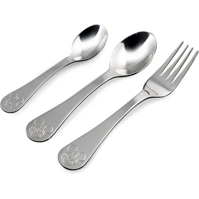 DISNEY MICKEY - Couverts inox (2 cuillères, 1 fourchette)-0