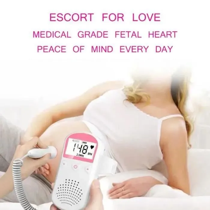 Doppler Baby Prénatal Sonar Doppler Femmes Moniteur Foetal Détecteur de fréquence cardiaque prénatal-3