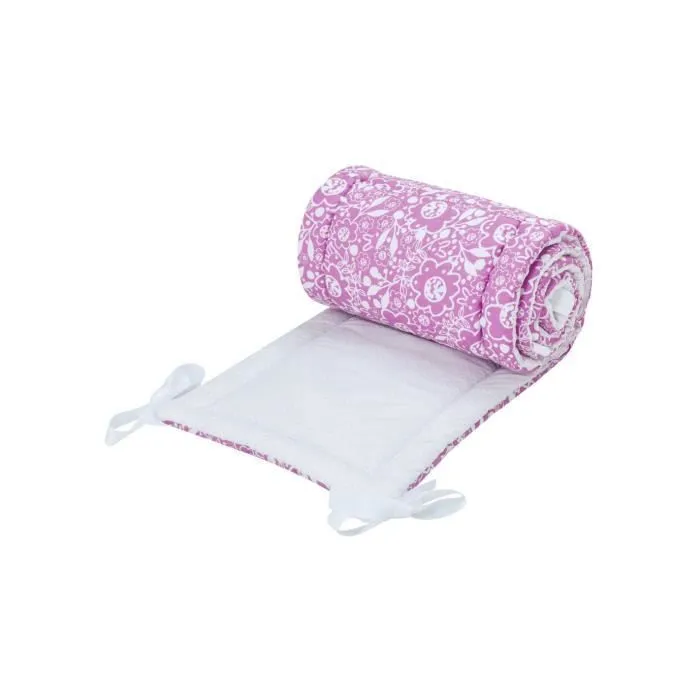 Bellochi Tour de Lit Bébé 180 x 30 cm - Certifié - Universel en Coton Souple pour un Matelas 120x60 cm Caramelle Violette-1