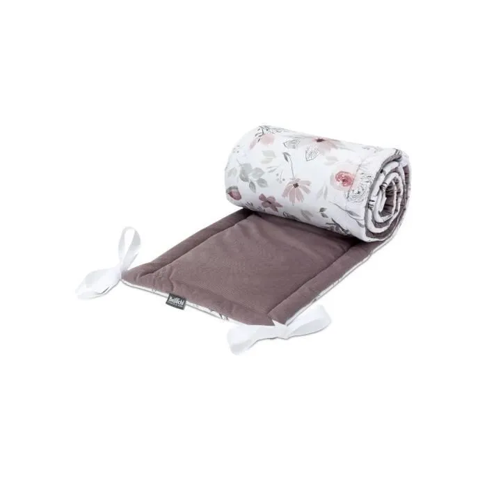 Bellochi Tour de Lit Bébé 180 x 30 cm - - Universel en Coton et Velours Souple pour un Matelas 120 x60 cm - Choco Fantaisie-1