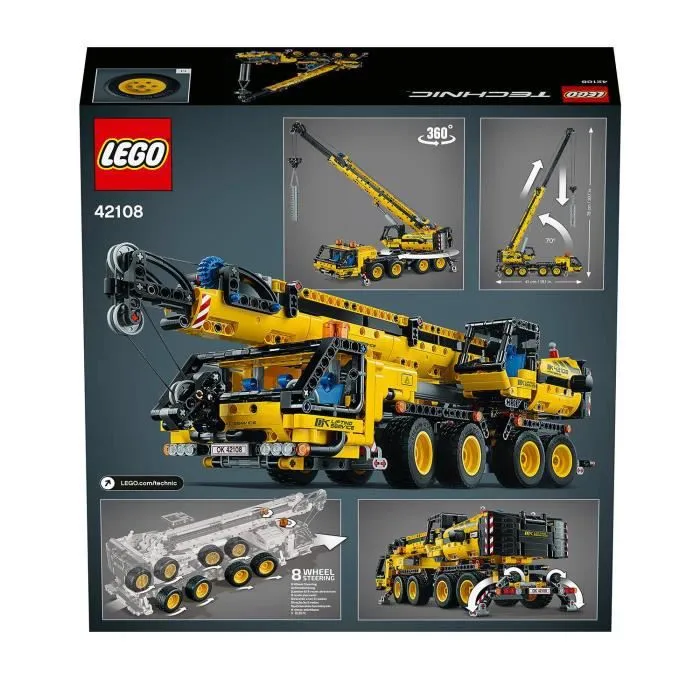 LEGO® Technic 42108 La grue mobile, Kit de construction, Jouet Camion Véhicule de Chantier, Cadeau Enfant de 10 ans et +-1