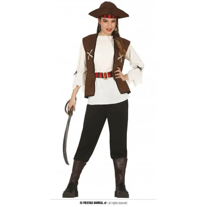 Costume Pirate des 7 Mers - MARQUE Inconnue - T.14-16 ans - Couleur Marron - Genre Fille - Enfant-0