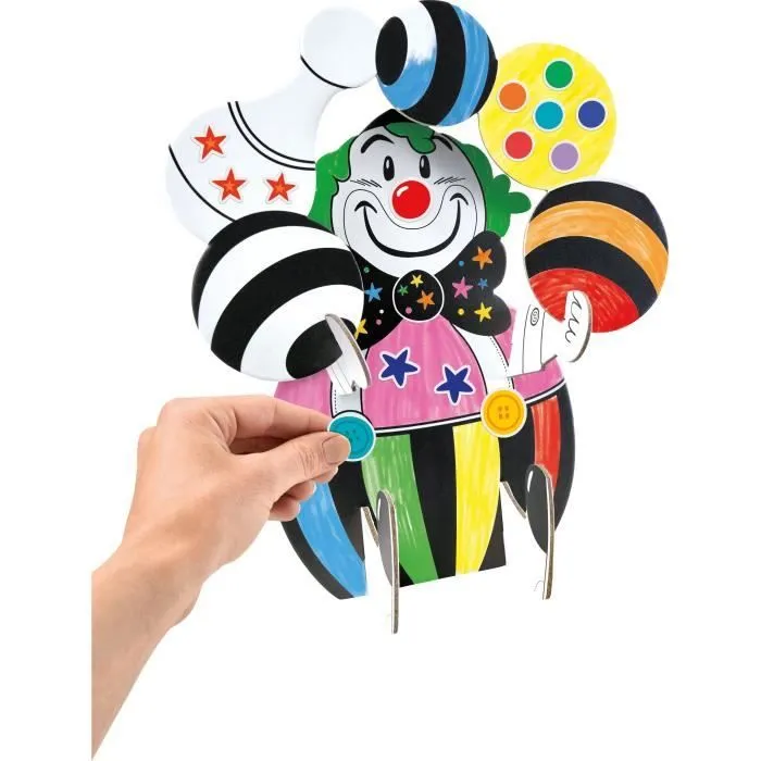 MAPED CREATIV - Mes Premières gommettes et coloriage - Clown 3D à personnaliser - Valisette réutilisable-5