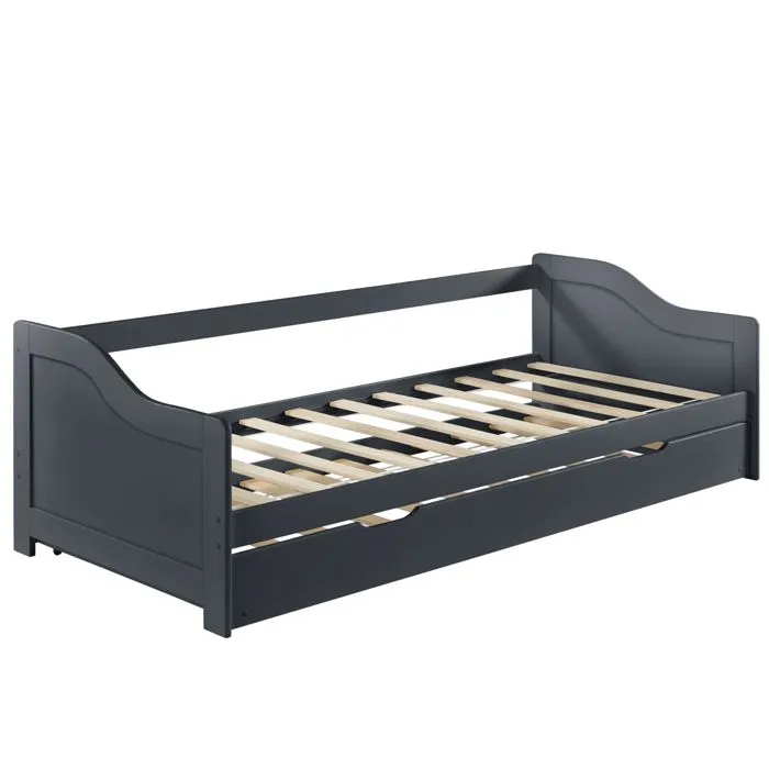 [neu.haus] et [en.casa] Canapé-lit Convertible avec 2 Matelas Lit Gigogne Divan Canapé d'appoint Bois Pin Contreplaqué Mousse à-3