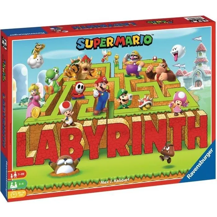 Labyrinthe SUPER MARIO, Jeu de société famille, Chasse au trésor dans un labyrinthe en mouvement, Dès 7 ans, Ravensburger-0