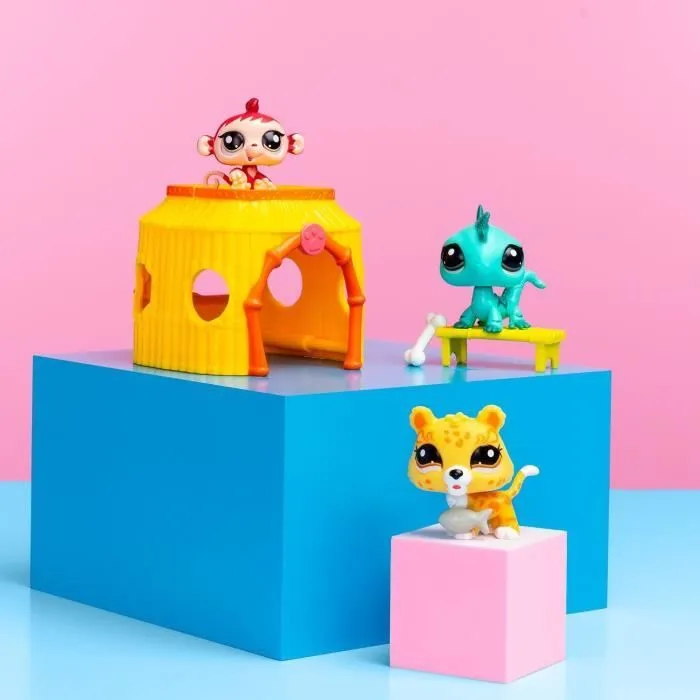 BANDAI - Littlest Pet Shop - Pack Tiki Jungle - 3 animaux et accessoires - BF00515-5