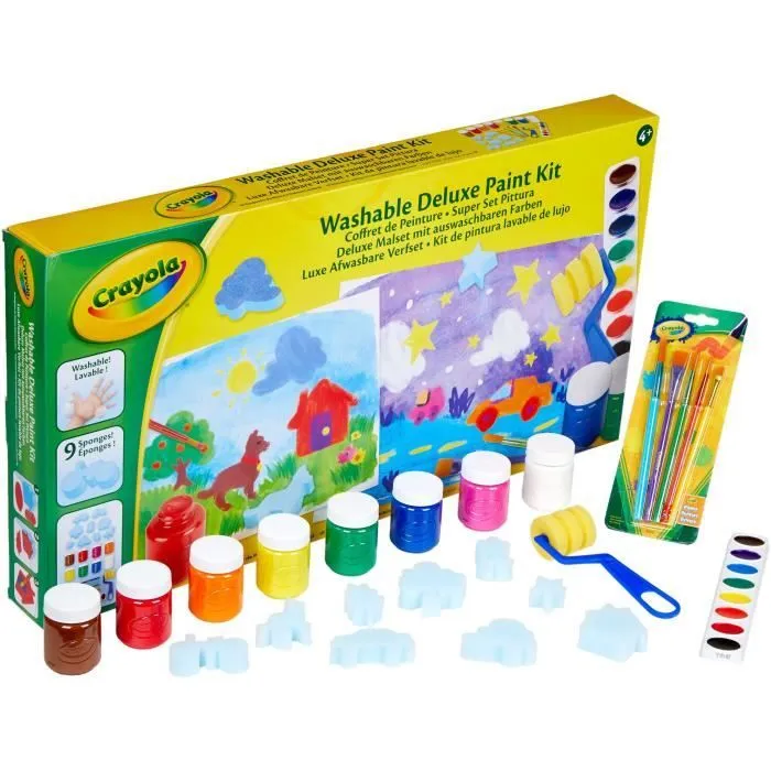 Créatif - CRAYOLA - Mon Coffret de Peinture - Peintures variées non tachantes! Dès 4 ans-1