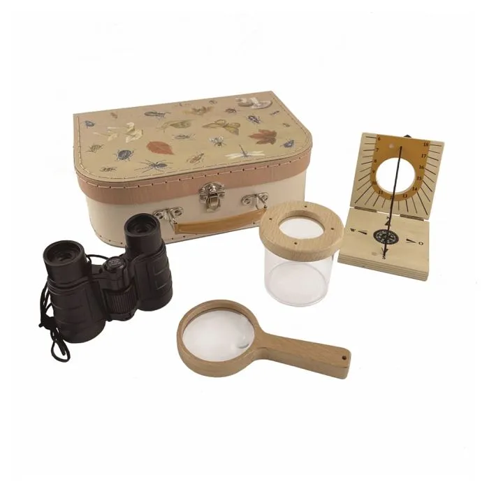 Valise d'explorateur - Egmont Toys - Jumelles x4 - Boussole en bois - Loupe en bois - 3 ans et plus-1