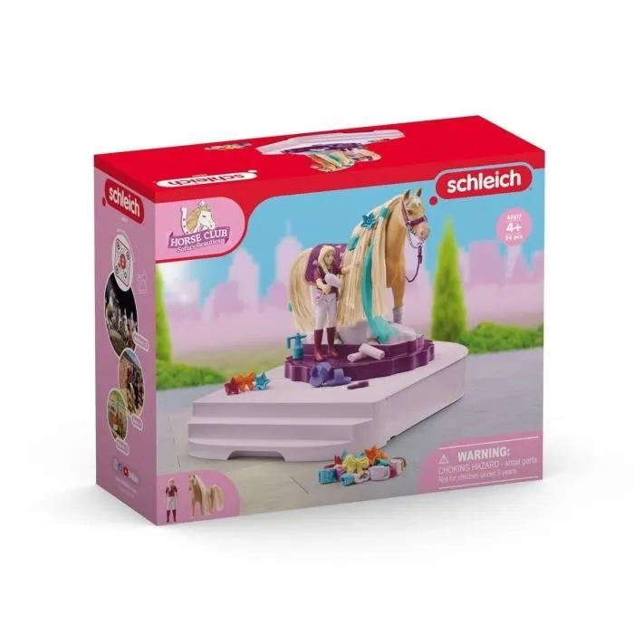 Figurine Cheval - Coffret de 54 Pièces - Accessoires de Pansage et Figurine - Cadeau pour Enfants dès 4 ans - schleich 42617 HORSE-7