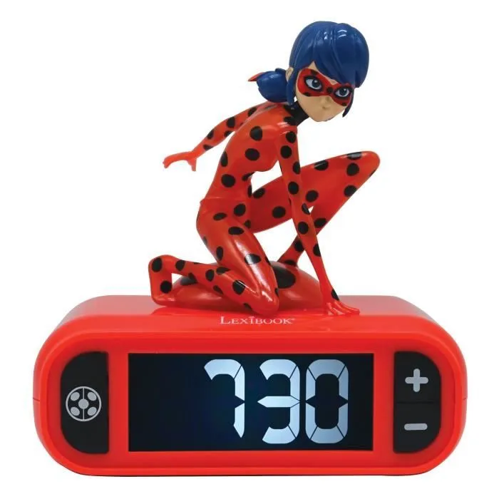 Radio réveil Miraculous - LEXIBOOK - Ladybug lumineuse - Rouge et noir - Pour enfant-0