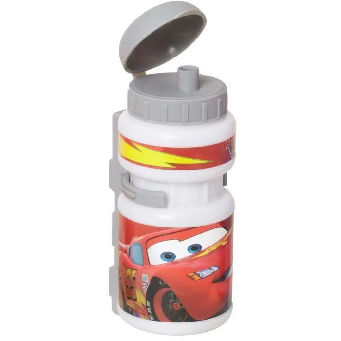 Bidon + Porte Bidon Cars - STAMP - Pour Enfant - Contenance 350ml - Capuchon refermable-0
