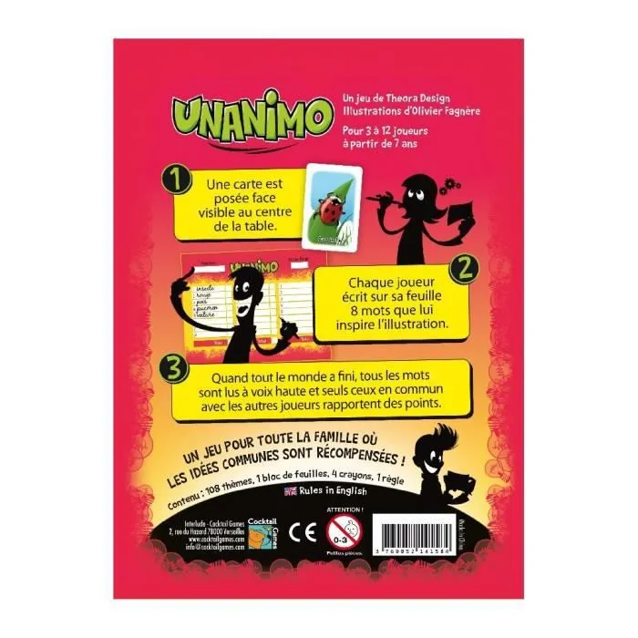 Cocktail Games - Unanimo - Jeu de société - À partir de 7 ans - 3 à 12 joueurs - 45 minutes-3
