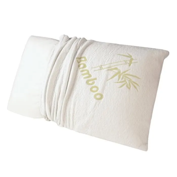 Oreiller Bamboo 60x60 Sampur | Mémoire de Forme Auto-ventilé | Équilibré | Épaisseur 10 cm | Déhoussable | Maintien Nuque Optimal-1