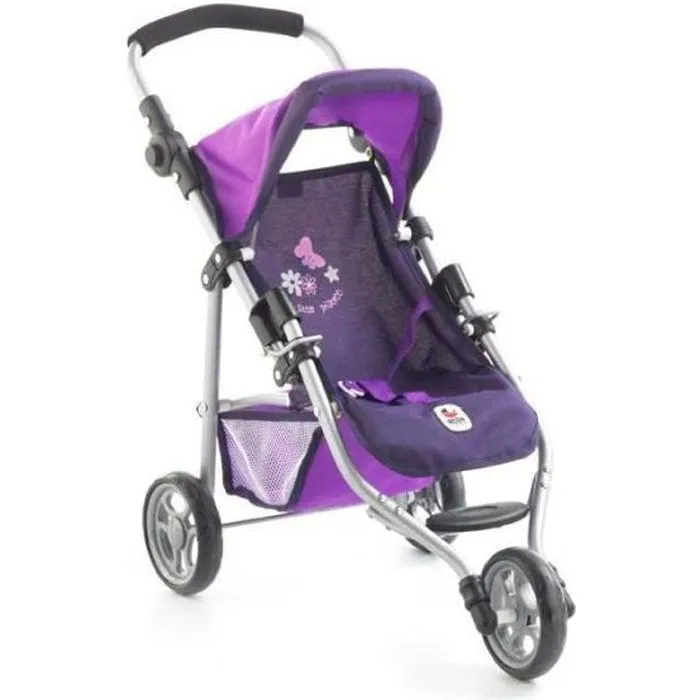 Petite poussette de jogging LOLA - Violet pour poupée-0