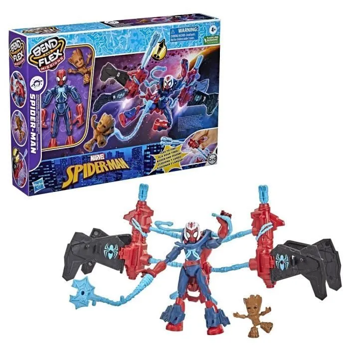 MARVEL SPIDER-MAN - Bend and Flex - Missions Spider-Man Mission dans l'espace - Figurine flexible, 15 cm, pour enfants dès 4 ans-0