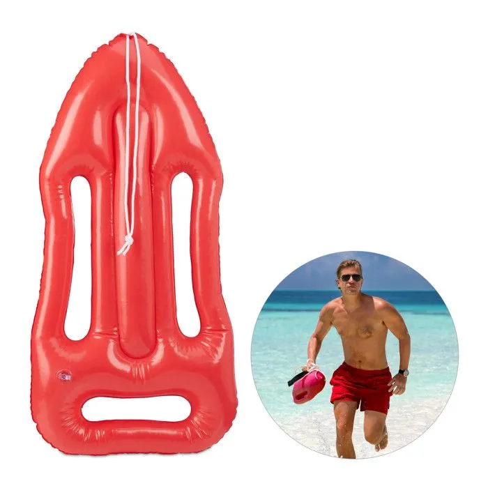 Relaxdays, Planche de sauvetage gonflable, Bouée de sauveteur, Déguisement Malibu, Pour enfants et adultes, rouge-0