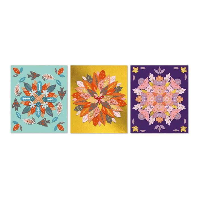 Les Ateliers du Calme - 3 Mandalas Nature - Tableaux à Composer Façon Mandala - Kit Loisir Créatif Enfant - Dès 7 ans-1