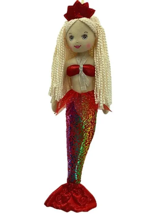 Poupee Sweety toys - 13357 - Poupee en Peluche sirene 45 cm Rouge-1