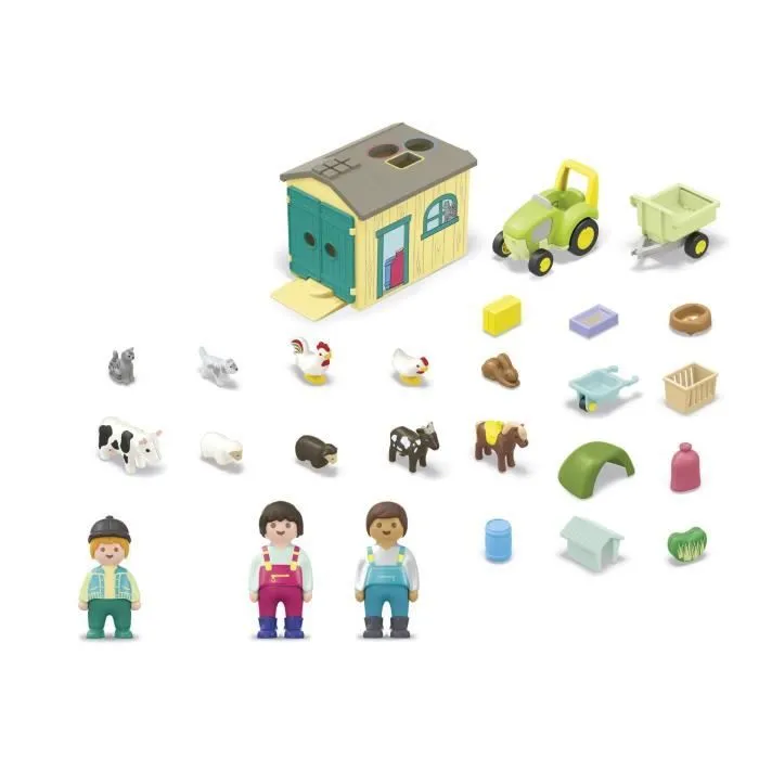 PLAYMOBIL Junior 71656 Ferme tracteur et animaux, personnages, Pour bébé et enfant, Dès 18 mois-5