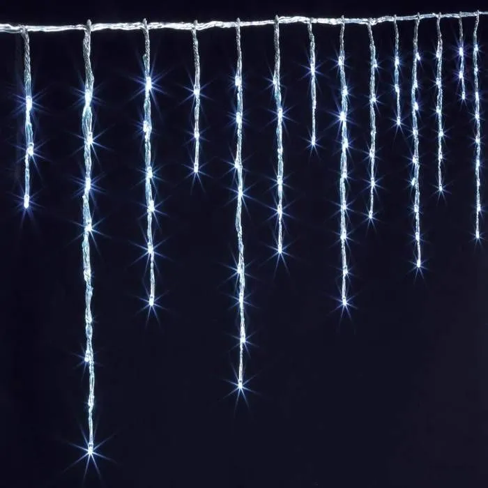 Rideaux stalactites extérieur 10m 600 LED blanc froid + transfo Feeric lights & christmas-0