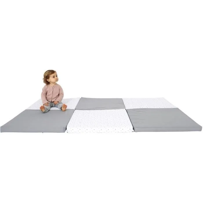 Tapis d'éveil XL - CANDIDE - Evolutif 5-en-1 - Gris / Etoiles-1