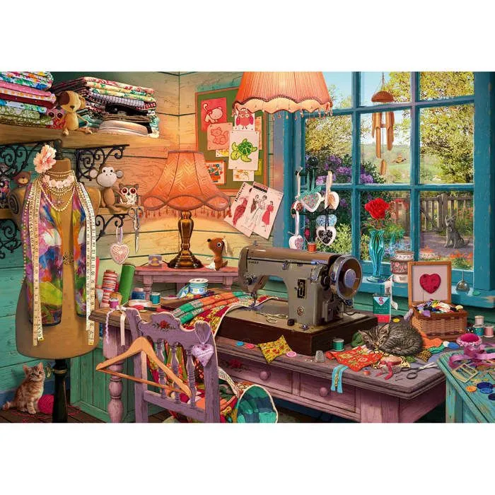 Puzzle 1000 pièces : Puzzle secret : Atelier de couture-0