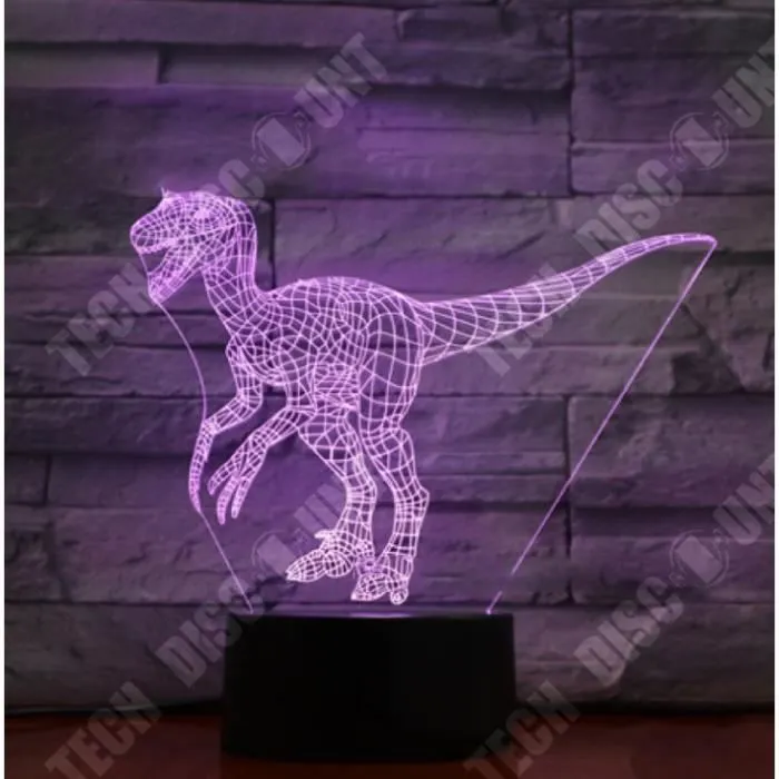 TD® Veilleuse Lampe 3D Lampe Dinosaure Bleu 7 Couleur Led Veilleuses Pour Enfants Touch Led Usb Table Bébé Sleeping Nightlight Room-3