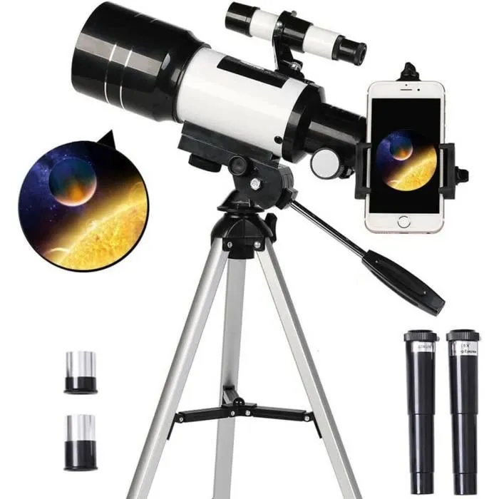 Télescope astronomique - RUMOCOVO - Ouverture 70mm 300mm - Pour enfants débutants - Trépied ajustable-0