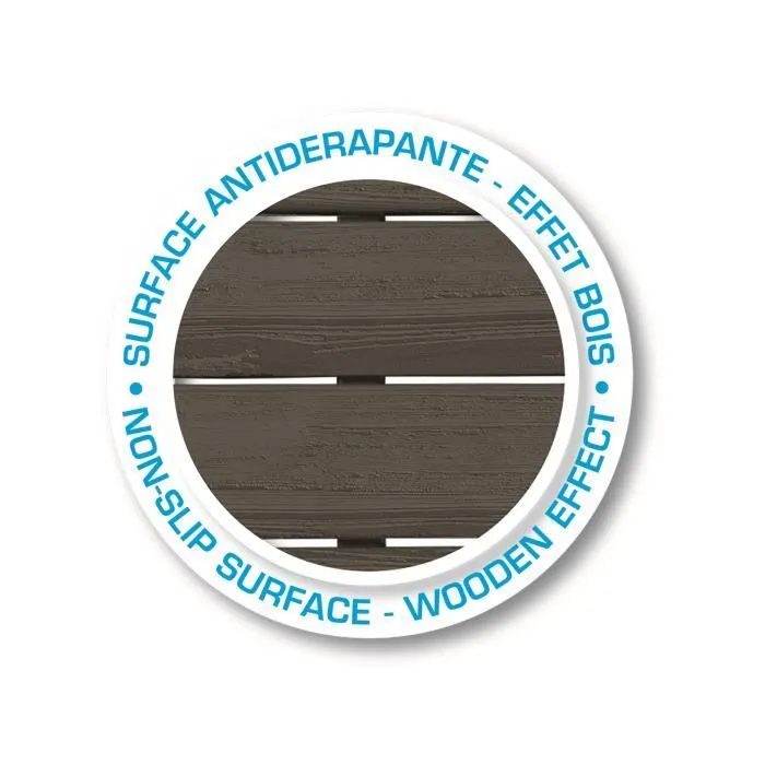 Smoby - Set de 6 dalles - Plancher de Maison - 45x45cm - Effet texturé bois - Anti-UV - Plaqtique 100% recyclé et recyclable-5