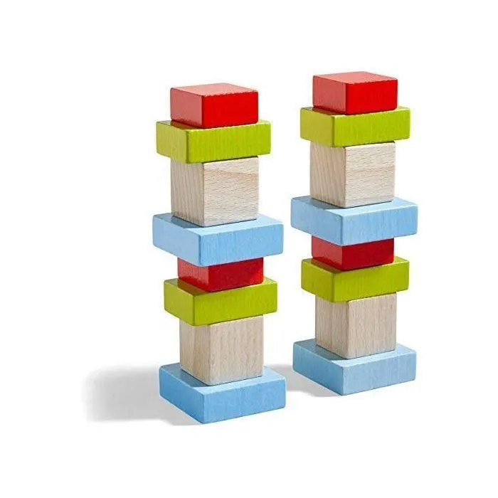 Jeu d'assemblage en 3D HABA Fois Quatre - 4 couleurs 4 formes 3 dimensions-0