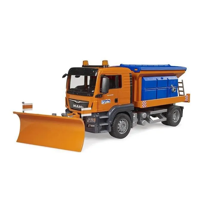 Camion MAN TGS pour service d'hiver avec lame de chasse-neige - Bruder - Jouet pour enfant à partir de 4 ans-0