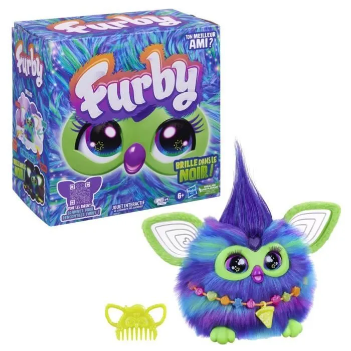 Furby Galaxie, peluche activée par la voix brille dans le noir, jouets interactifs, dès 6 ans-1