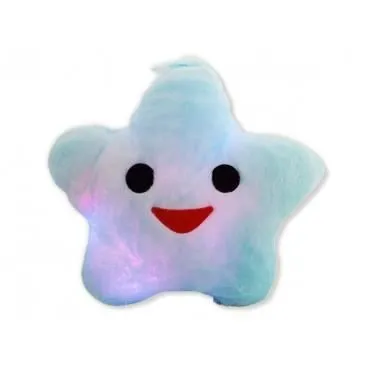 Coussin étoile - LED - Blanc - Peluche douce - Veilleuse - Intérieur-2