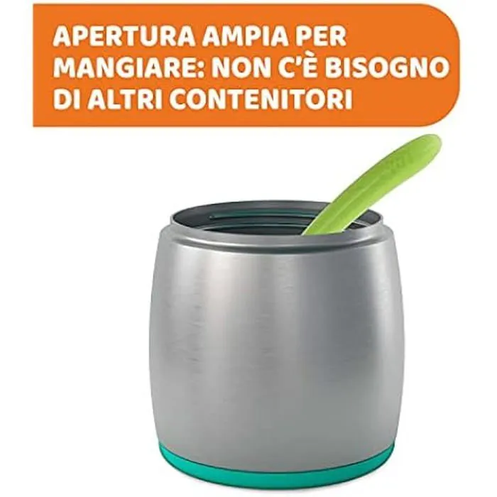 Chicco Récipient thermos pour bébé en acier inoxydable pour aliments chauds pour bébés maintient la température jusqu'à 6 heures,-4