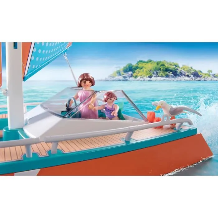 PLAYMOBIL - 71043 - Family Fun - Promo Pack Catamaran - 53 pièces - Multicolore-3