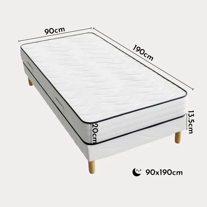 DODO SINGLE H20 - Ensemble sommier+matelas 20 cm 90x190-4
