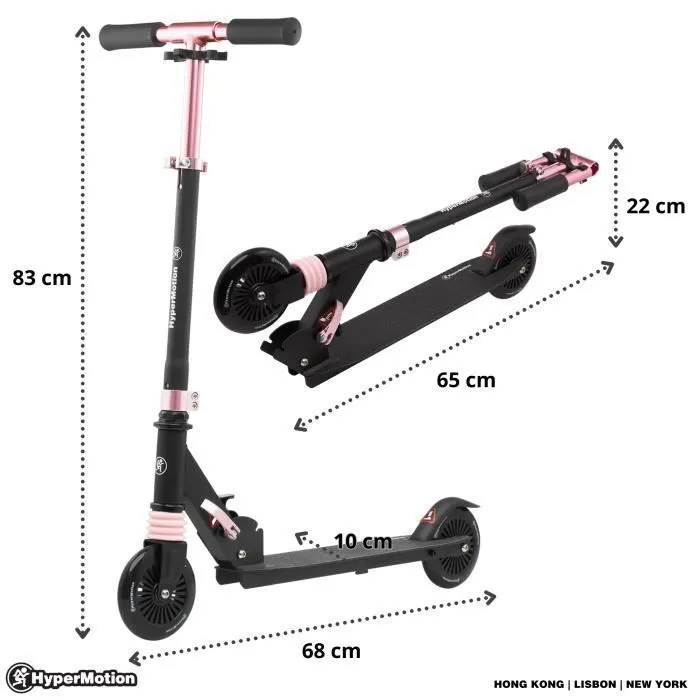 Trottinette - HyperMotion - Wally - Guidon Pliable - Amortisseur Spécial - Roues en Caoutchouc PU-2