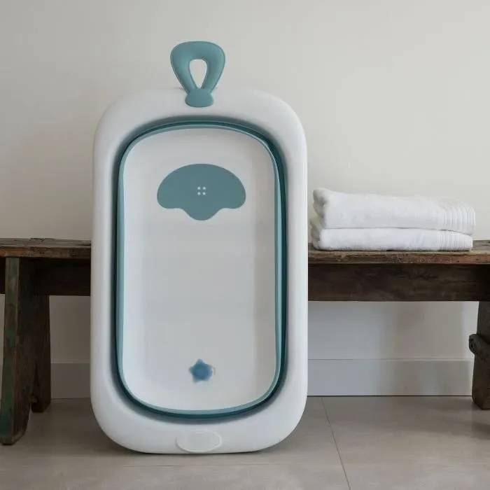 Baignoire pliable - THERMOBABY - BALNÉA - Compact - Bouchon de vidange - Jusqu'à 18 mois - Bleu-8
