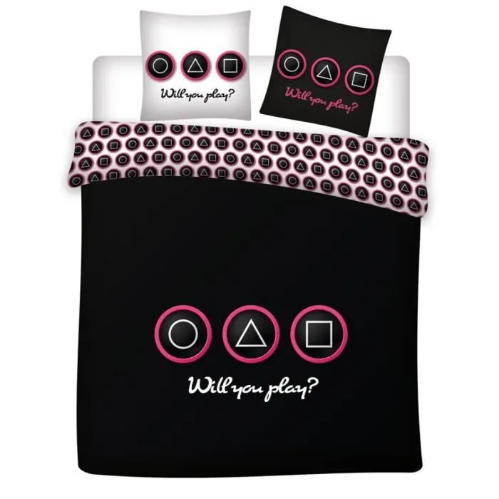Parure de lit double - GAMER - Noir - 100% coton - Lavable en machine - Contemporain-0