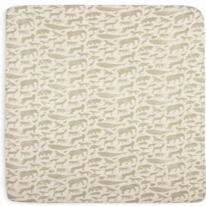 Drap-housse Jersey Animaux Vert Olive 60 x 120 cm - Jollein - Lit bébé-1