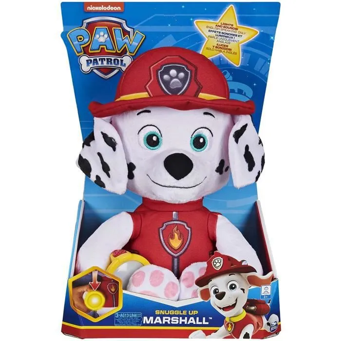 Bebeboutik Jouet en peluche PAW PATROL Snuggle Up Marshall Berceuses apaisantes Torche de travail Rouge