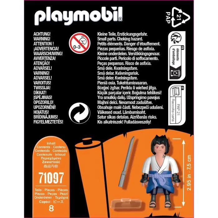 PLAYMOBIL - 71117 - Kisame - Naruto Shippuden - Figurine avec épée Samehada et écharpe - Personnage de manga ninja avec accessoires-3