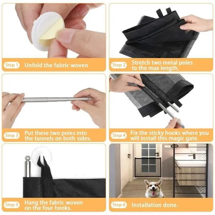Barrière de Sécurité pour Bébés et Chiens - Marque - Modèle - Noir - Mixte - Plastique-2